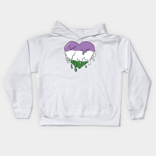 Melting genderqueer heart Kids Hoodie